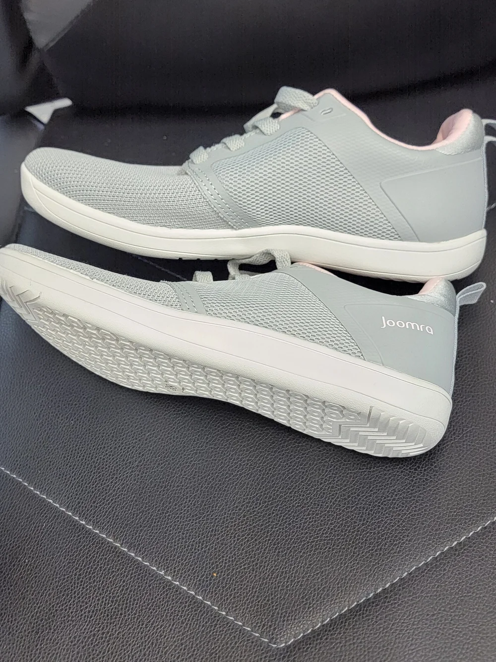 Girls' Light Gray Sneakers with Pink Trim - Comfort Play Shoes